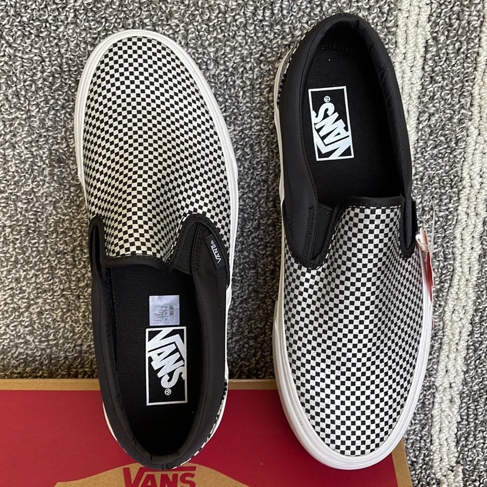 Vans Classic Slip-On Sparkle Check Black/True White WMNS sneakers-platforms - Picture 13 of 16